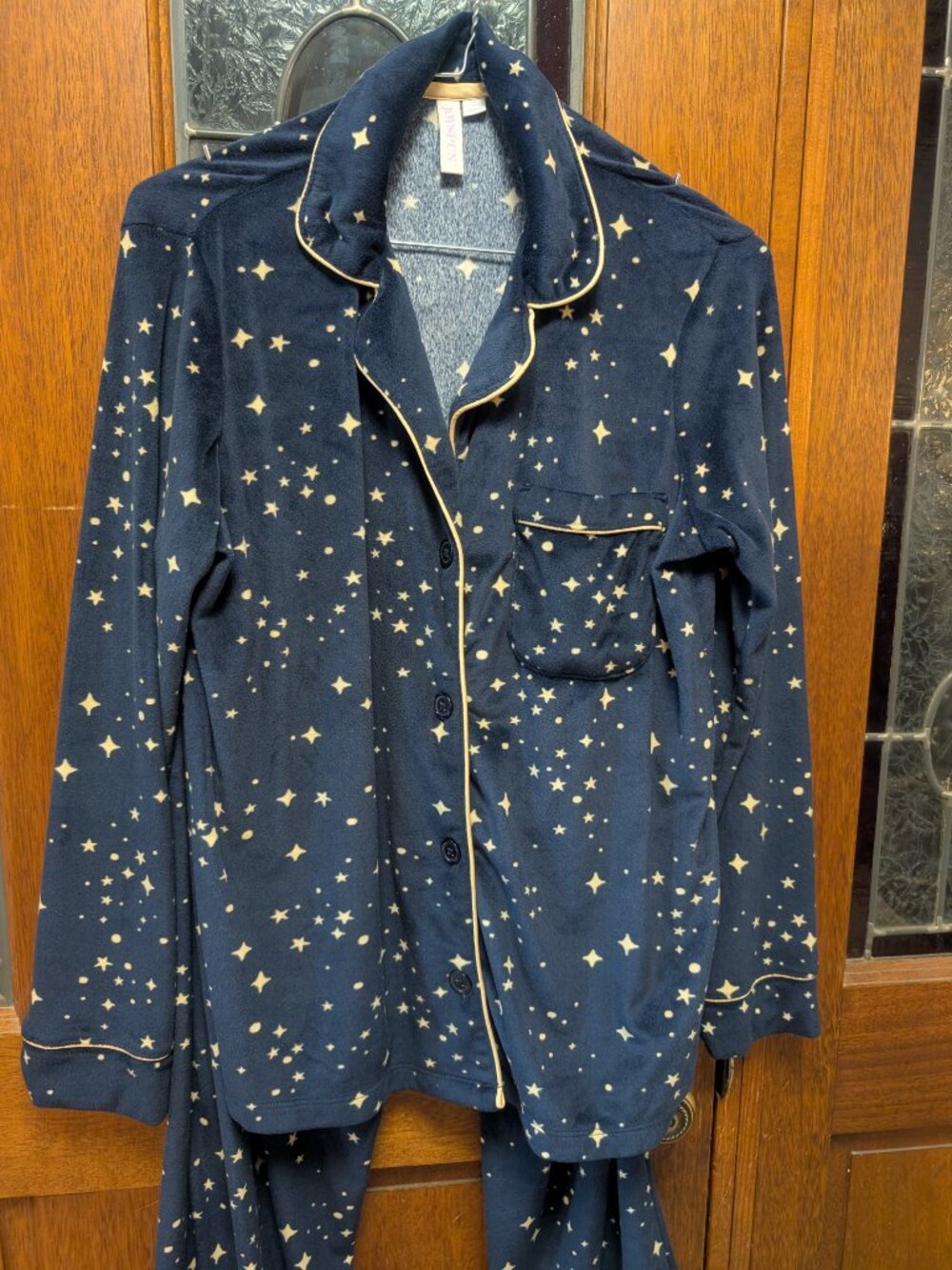 Women's Navy with gold stars pajama set, size 4/6